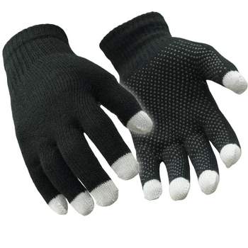 RefrigiWear Touch Screen PVC Dot Grip Knit Gloves, Black
