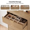 Walnut and Gold Tall Wooden 5 Drawer Dresser with Vintage Pattern Design, Modern Chest Dresser with Deep Drawers - 4 of 4