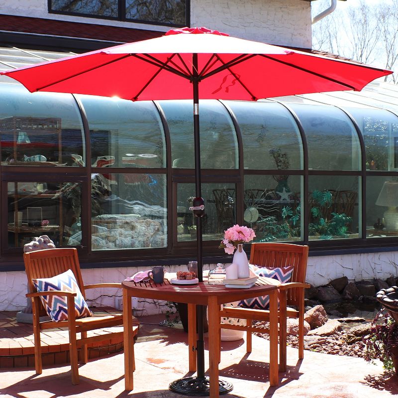Sunnydaze Outdoor Aluminum Patio Table Umbrella with Polyester Canopy and Push Button Tilt and Crank - 9', 3 of 24