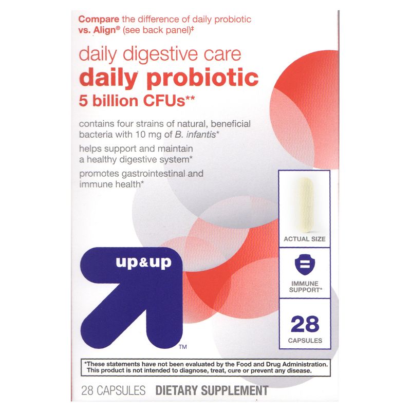 Daily Probiotic 4x Support Caplets - 28ct - up &#38; up&#8482;, 1 of 5