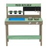 INFURNIC Play Food and Toy Kitchens Kids Wooden Mud Kitchen Outdoor Playset with Water Play and Cooking Toys, Green, 31.5"*14.37"*34.65" - 2 of 4