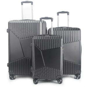 Mirage Luggage Melinda ABS Hard Shell Lightweight 360 Dual Spinning Wheels and Combo Lock 3-Piece Luggage Set - 1 of 4