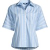 Lands' End Women's Cooling Elbow Sleeve Button Front Shirt - 3 of 4