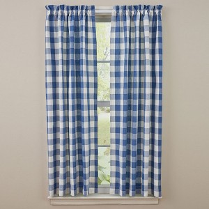 Park Designs Buffalo Check Panels 63"L - China Blue - 1 of 4
