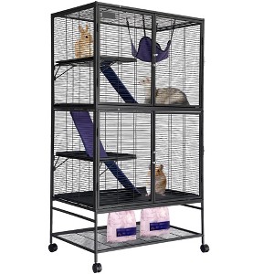 Metal Small Animal Cage,34/36/39/64 ''H Multi-Level Ferret Cage for Small Animals - Large Hamster Cage with Ramp - 1 of 4