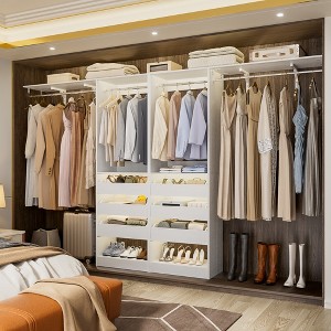 Aheaplus 80.5"-120" Reach In Closet System with 6 Drawers - 1 of 4