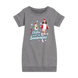 Nickelodeon Chillin With My Snowmies Graphic Short Sleeve Fleece Dress - Heather Grey - 2T - 1 of 4