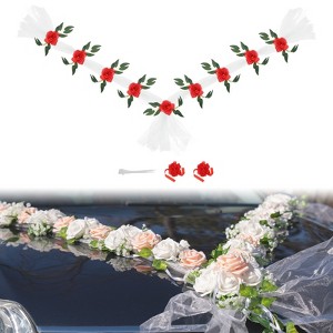 Unique Bargains Artificial Wedding Car Flower Bouquet Decoration 1 Pc - 1 of 4
