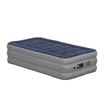 Emma and Oliver 18 Inch Raised Inflatable Air Mattress With Internal Electric Pump