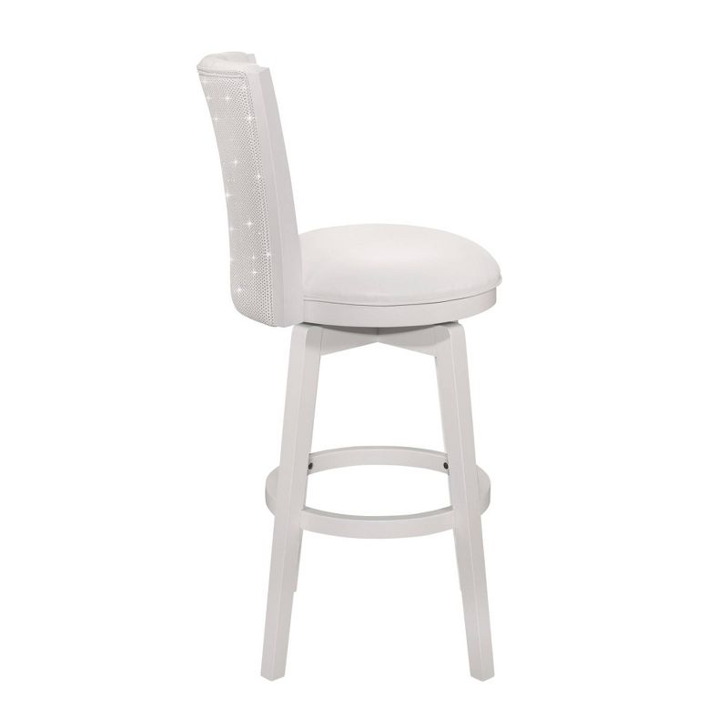 Gianna Wood Swivel Barstool with Upholstered Back White - Hillsdale Furniture, 5 of 14