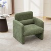 Jojoka Modern Sofa Chair with Arms, Chenille Upholstered Accent Armchair with Waist Pillow for Living Room, Bedroom, Office - 3 of 4