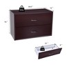 Costway 2-Drawer Dresser Horiztonal Organizer w/Handle Wood End Table Nightstand - 2 of 4
