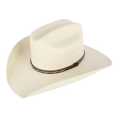 CTM Men's Western Canvas Hat with Leather Hatband - image 2