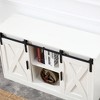 46.90"White decorative wooden TV / storage cabinet with two sliding barn doors, available for bedroom, living room, corridor. - 3 of 4