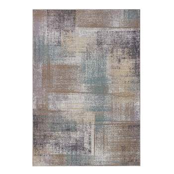 Brushed Patchwork Non-Slip Machine Washable Indoor Area Rug or Runner by Blue Nile Mills