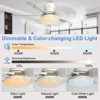 BlueAcorn 20.5" Socket Fan Light with Remote, 3500K-6500K color adjustable, 3 wind speeds, 1600 Lumens, E26 - 3 of 4