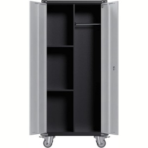 Metal Locker Storage Cabinet with Wheels 71" H with Doors and 2 Shelves Adjustable 4 Adjustable Feet for Home,Garage,Office,Shop - 1 of 4