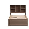 DOMETOUR Modern Twin Size Bed Frame With Built-in USB Port on Bookcase Headboard and 2 Drawers - 2 of 4