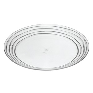 ChicFurnit Dining Plates 4 PCS Plastic Plates Decorative Dinner Plate Dinnerware Sets Dish Set for Home Kitchen and Party Use, Clear, 12"*12"*0.1" - 1 of 4
