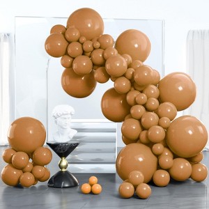 PartyWoo Balloons Light Brown Caramel Tan Boho 18 12 10 5 Inch 100 pcs - 1 of 4