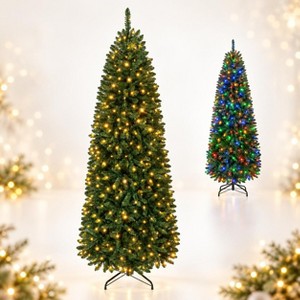 6-Foot Pre-Lit Artificial Christmas Tree with 250 Warm White and Multi ...