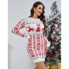 Women's Ugly Christmas Sweater Long Sleeve Round Neck Slim Mini Dress - 2 of 4