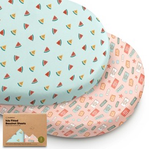 KeaBabies Bassinet Sheet for Baby Girls, Boys, 2-Pack Isla Fitted Bassinet Sheets, Bassinet Mattress Sheets - 1 of 4