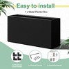TUYOHW Metal Planter Box, Rectangular Planter Box with Drainage Holes, Large Planters with Removable Shelf for Outdoor Plants, Black - 3 of 4