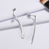 Simple Stud Drop Earrings for Women  Elegant Curved Sterling Silver Ginger Lyne Collection - 4 of 4