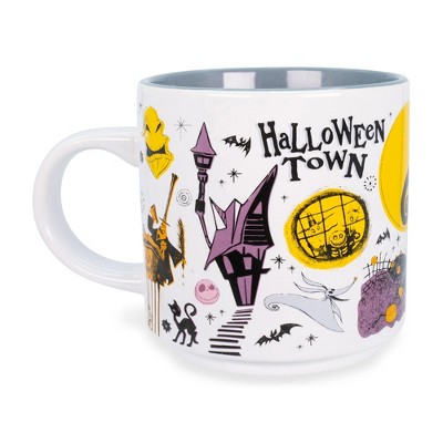 Silver Buffalo Disney The Nightmare Before Christmas Allover Icons Ceramic Stacking Mug | Holds 13 Ounces