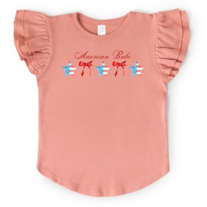 The Juniper Shop American Babe Star Bow Coquette  Flutter Sleeve Tee - 1 of 4