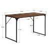 FurnitureR 47.2" Home Office Table Simple Computer Desk Laptop PC Writing Sturdy Metal Frames for Study Room, Rustic Brown - 2 of 4