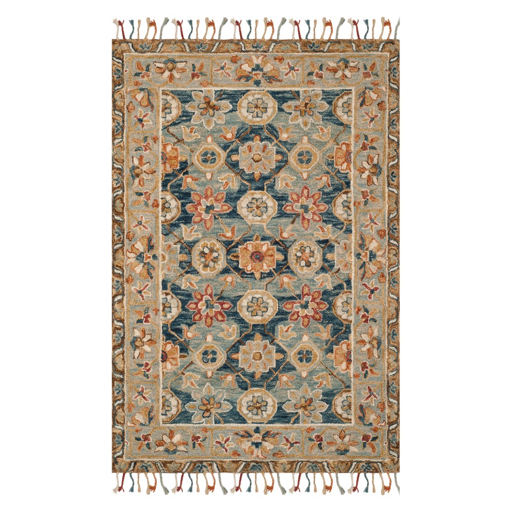 3'x5' Floral Tufted Accent Rug Gray/Navy - Safavieh