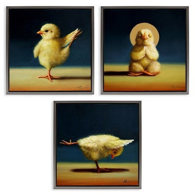 Stupell Industries Yoga Chick Trio Stretching Poses, 18" x 18"