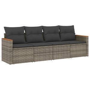 vidaXL Garden Sofa Set Grey, Dark Grey - 1 of 4