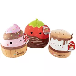 Squishmallow 8" Plush, 3pk - Cupcake, Smores, & Strawberry - Official Kellytoy Plush - Soft an Squishy Stuffed Animal Toy - Great Easter Gift for Kids