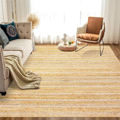 Washable Modern Plaid Rug – Foldable Thin Non-Slip Non-Shedding Easy-Care Carpet for Living Room Bedroom Kitchen Dining Room.