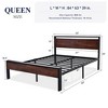 Allewie Platform Bed Frame with Wooden Headboard and Footboard, Heavy Duty 12 Metal Slats Support, No Box Spring Needed, Under Bed Storage, Non-Slip, Noise Free, Easy Assembly - image 2 of 4