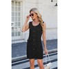 Women's Summer Sleeveless Mini Dress Casual Crewneck Button Tank Dresses Party Short T-Shirt Sundress with Pockets - 4 of 4