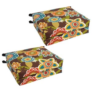 Blazing Needles, 20-inch by 19-inch Patterned Outdoor Spun Polyester Chair Cushions (Set of 4) - 1 of 1