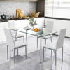 Tangkula 5 PCS 51" Rectangle Dining Set 0.3" Thick Glass Table w/ 4 Padded Dining Chairs - 2 of 4