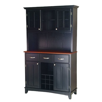 Buffet with 2 Door Hutch Wood/Black/Cherry - Home Styles