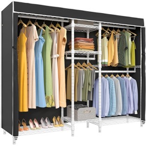 VIPEK V6C Heavy Duty Covered Clothes Rack Portable Wardrobe Closet, Black Clothing Rack with Oxford Fabric Cover, Max Load 870 LBS - 1 of 4