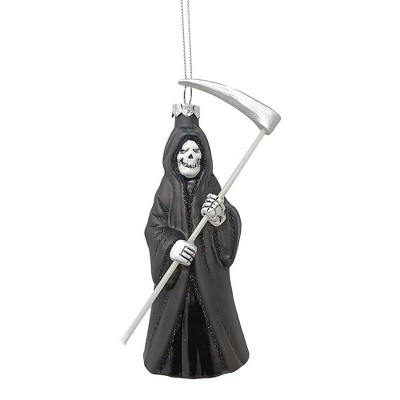 Grim Reaper Horror Glass Ornament, Spooky Halloween Christmas Tree Resin Decoration| OrnamentallyYou