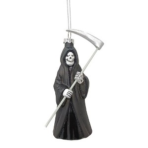 Grim Reaper Horror Glass Ornament, Spooky Halloween Christmas Tree Resin Decoration| OrnamentallyYou - 1 of 4