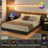 Floating Bed Frame with Led Lights Modern Upholstered Platform Bed Frame No Box Spring Needed Easy Assembly Grey - 4 of 4
