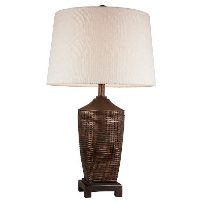 30" Traditional Polyresin Table Lamp with Textured Pattern (Includes CFL Light Bulb) Brown - Ore International