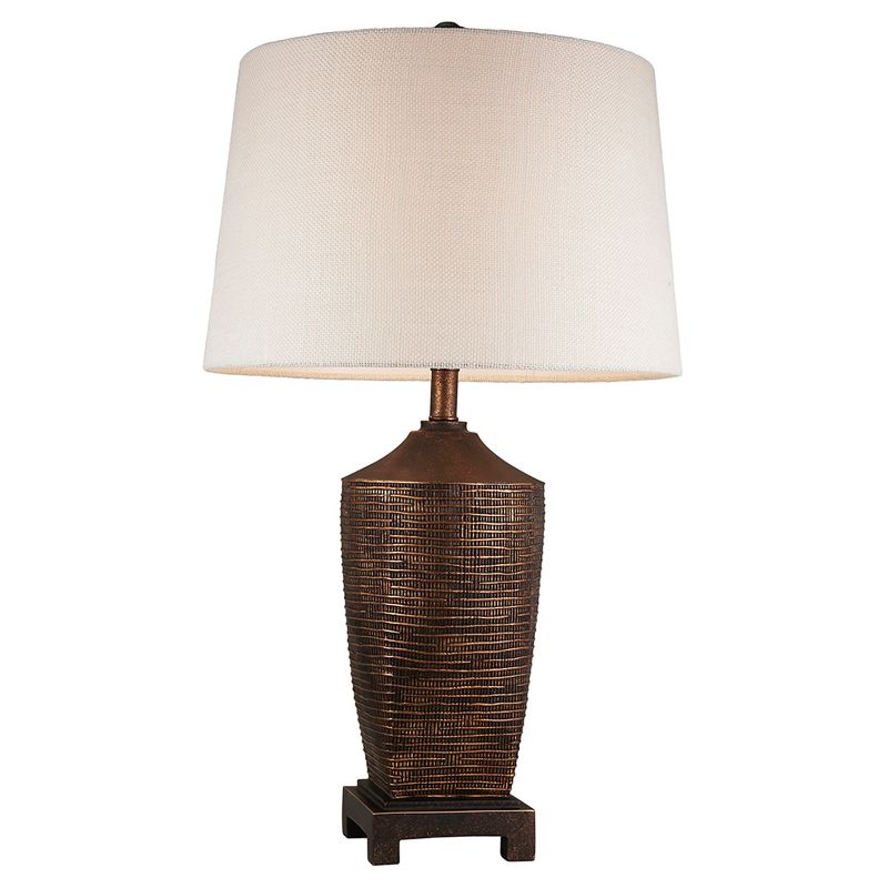 30&#34; Traditional Polyresin Table Lamp with Textured Pattern (Includes CFL Light Bulb) Brown - Ore International, 1 of 5