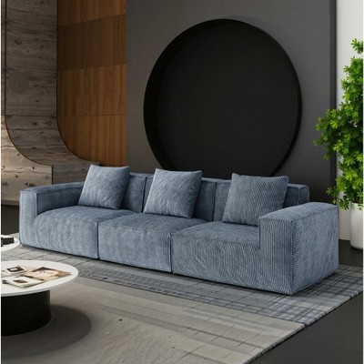 Dolonm 118"Modular Combination Sofa,Convertible Boneless Compression Sofa Bed,3 seats,for Living Room Bedroom, No Assembly Require