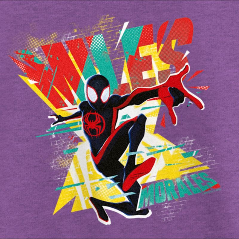 Girl's Spider-Man: Across the Spider-Verse Miles Morales Colorful Logo T-Shirt, 2 of 5